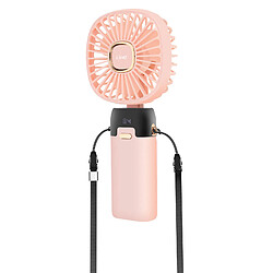 LinQ Mini Ventilateur Portable Réglable 90° Affichage LED Design carré Rose