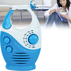 Universal Radio portable étanche radio salle de bains ventouse crochet radio rechargeable, signal de recherche de voiture(Bleu)