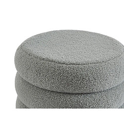 Avis Vente-Unique Pouf en tissu bouclette gris ECAMBI