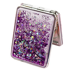 voyage compact double face miroir de maquillage portatif grossissant miroir pliant violet-carré pas cher