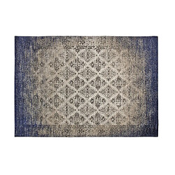 Aubry Gaspard Tapis jacquard bleu 230 cm.