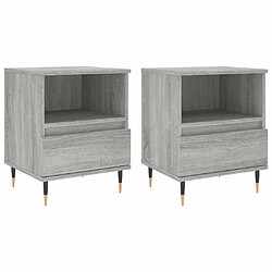 Maison Chic Lot de 2 Tables de chevet - Tables de Nuit sonoma gris 40x35x50 cm bois ingénierie