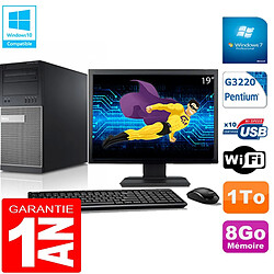 PC Tour DELL 9020 Intel G3220 Ram 8Go Disque 1 To Wifi W7 Ecran 19" - Occasion