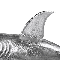 Avis WOMO-DESIGN Sculpture de Requin avec Pied en Aluminium Poli Finition Nickel Argent 106x36x61 cm Design Maritime Support Fait á la Main Statue Figure Décorative Brillant Décoration Intérieure Poisson