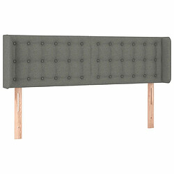 Maison Chic Tête de lit scandinave avec oreilles,meuble de chambre Gris foncé 147x16x78/88 cm Tissu -MN76523