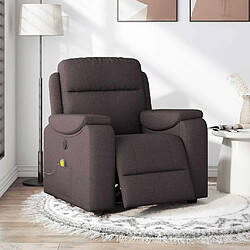 vidaXL Fauteuil de massage inclinable électrique Marron foncé Tissu