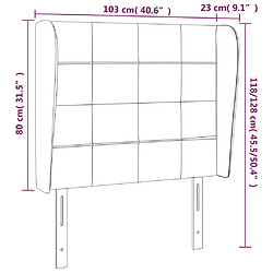 Acheter vidaXL Tête de lit avec oreilles Vert foncé 103x23x118/128 cm Velours