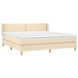 Avis Maison Chic Lit adulte- Lit + matelas,Sommier à lattes de lit avec matelas Crème 180x200 cm Tissu -GKD75524