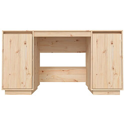 Helloshop26 Bureau table poste de travail meuble d'ordinateur informatique étude 140 x 50 x 75 cm bois massif de pin brun 02_0023378