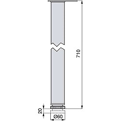 Acheter Emuca Pieds pour table diamètre 60 mm nickel satiné (Lot de 4)