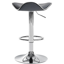 Decoshop26 Tabouret de bar x1 assise ergonomique en PVC gris pied en trompette en métal aspect chromé 10_0005381 pas cher