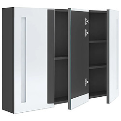 Avis vidaXL Armoire de salle de bain à miroir LED 89x14x62 cm Gris