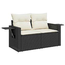 Acheter vidaXL Salon de jardin 9 pcs avec coussins noir résine tressée