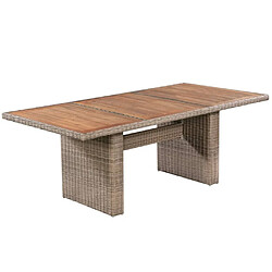 Maison Chic Salon de jardin 7 pcs avec coussins - Table et chaises d'extérieur - Mobilier/Meubles de jardin Moderne Résine tressée Marron -MN94978 pas cher