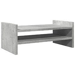 vidaXL Support de moniteur gris béton 50x27x20 cm bois d'ingénierie