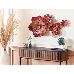 Beliani Décoration murale SCANDIUM Difforme Métal Floral Rouge