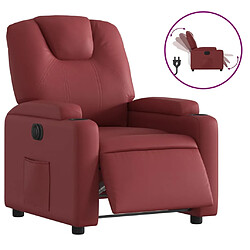 Maison Chic Fauteuil Relax pour salon, Fauteuil inclinable électrique Rouge bordeaux Similicuir -GKD48104