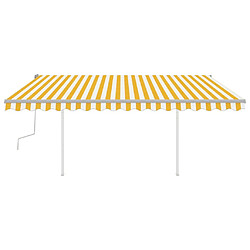 Avis Maison Chic Auvent manuel rétractable,Store manuel de porte avec LED 4,5x3,5 m Jaune et blanc -GKD23519