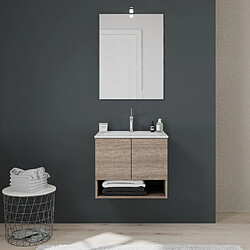 Kiamami Valentina ARMOIRE DE SALLE DE BAINS MURALE 60 CM AVEC PORTES ET LAVABO | VENEZIA