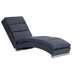 vidaXL Chaise longue Gris Similicuir daim