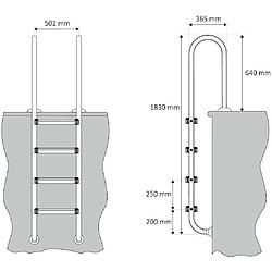 Acheter Bcelec PL004 Echelle de piscine à 4 échelons en acier inoxydable 304SS, 183cm, Escalier piscine à 4 marches