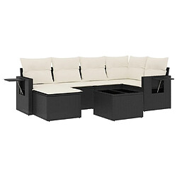 Maison Chic Ensemble Tables et chaises d'extérieur 7pcs avec coussins,Salon de jardin noir résine tressée -GKD789268