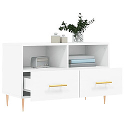 Acheter Maison Chic Meuble TV scandinave - Banc TV pour salon Blanc 80x36x50 cm Bois d'ingénierie -MN45175