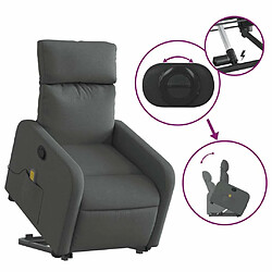 Maison Chic Fauteuil Relax pour salon, Fauteuil de massage inclinable Gris foncé Tissu -GKD73143 pas cher