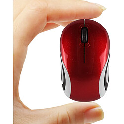 Mini petite souris sans fil portative optique de taille d'enfant avec le récepteur d'USB rouge