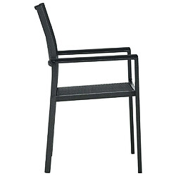 Acheter Maison Chic Lot de 4 Chaises de jardin,Fauteuil d'extérieur Noir Plastique Aspect de rotin -MN39289