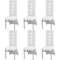 Maison Chic Lot de 6 Chaises à manger modernes,Chaises à dîner blanc similicuir -MN85949