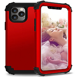 Wewoo Coque Rigide Pour iPhone 11 Pro PC + Silicone Protection anti-chute téléphone portable en trois parties rouge