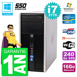 PC HP 6300 MT Intel Core i7-3770 RAM 16Go SSD 240Go Graveur DVD Wifi W7 - Occasion