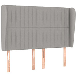 Maison Chic Tête de lit scandinave avec oreilles,meuble de chambre Gris clair 147x23x118/128 cm Tissu -MN25632