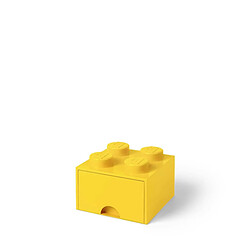 Brique de rangement empilable avec tiroir jaune - Lego Décoration