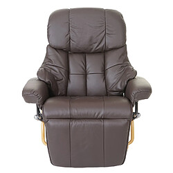 Mendler MCA fauteuil relax Calgary 2, fauteuil de télévision, cuir, charge 150kg ~ marron, nature