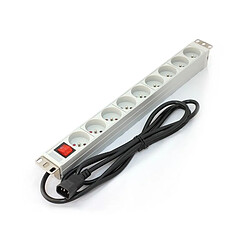 Digitus The PDU 19 ``rack, 9 slots Type E, C14 connector cle, 2m, aluminum switch