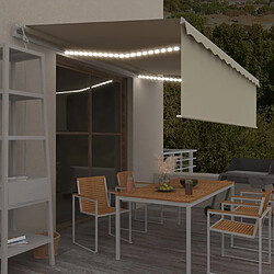 Maison Chic Auvent automatique | Store banne extérieur | Marquise store capteur de vent et LED 5x3 m Crème -MN16220