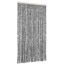 vidaXL Rideau anti-mouches gris et noir et blanc 100x220 cm chenille