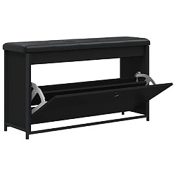 Maison Chic Banc à chaussures | Meuble de rangement à chaussures Meuble d'Entrée avec tiroir rabattable noir 102x32x56 cm -MN97116 pas cher