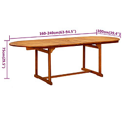 vidaXL Ensemble à manger de jardin 7 pcs Bois d'acacia massif pas cher