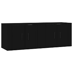 vidaXL Meubles TV muraux 2 pcs noir 57x34,5x40 cm