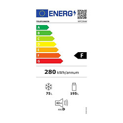 Avis Réfrigérateurs combinés 269L Froid Ventilé TELEFUNKEN 54cm F, VES3700410354669