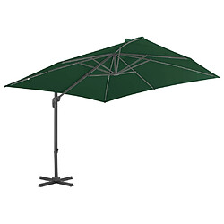 vidaXL Parasol de jardin en porte-à-faux et poteau en aluminium vert