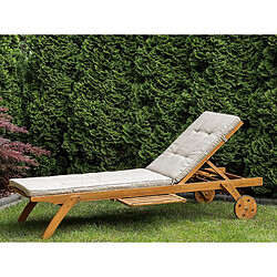 Beliani Coussin beige tissu en polyoléfine pour transat de jardin 192 x 56 x 5 cm CESANA