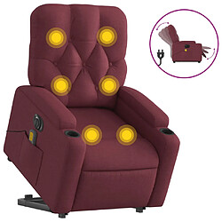 vidaXL Fauteuil inclinable de massage électrique Rouge bordeaux Tissu