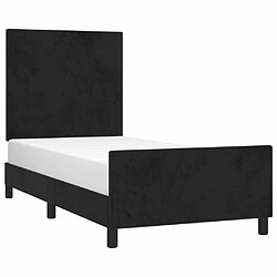 Avis Maison Chic Lit adulte - Cadre Structure de lit avec tête de lit Contemporain Noir 100x200 cm Velours -MN54763