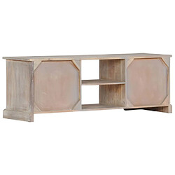 Acheter Helloshop26 Meuble télé buffet tv télévision design pratique 120 cm bois d'acacia massif 2502281