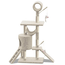 Vounot Arbre à Chat 154cm avec Griffoir Plateforme Niche XXL Beige