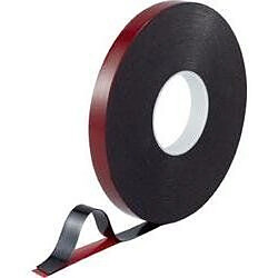 Ruban adhésif double-face TOOLCRAFT 93038c185 rouge/noir (L x l) 30 m x 20 mm acrylique 1 rouleau(x)